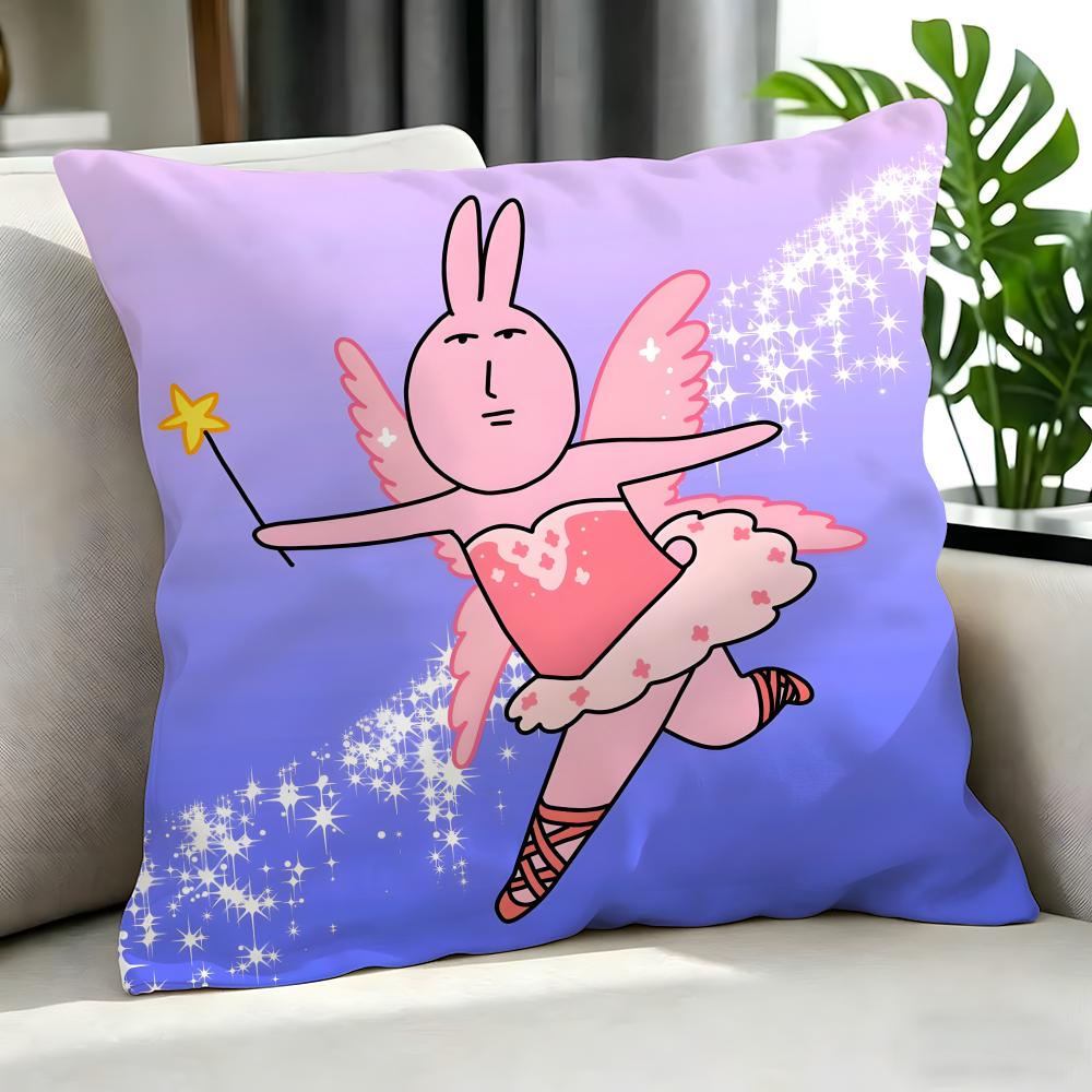 Cartoon My Friend Rabbit Cushion Cover Cushion Cover Set 4Pcs 50X50 45X45 40X40 Pillowcase Decorative Sofa Home Decor