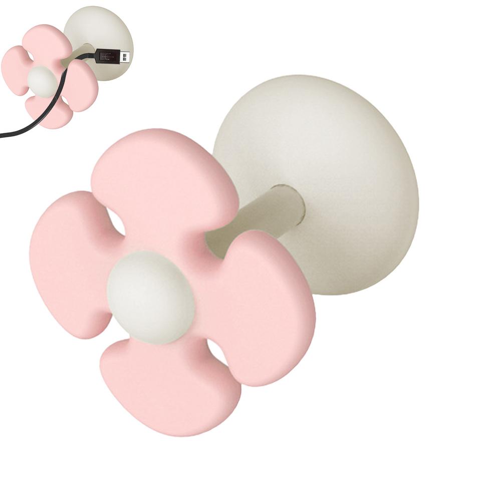 Desk Cable Clip Management Cartoon Flower Cable Management Charging Cable Keeper For Desk Car Home 4-in-1 Silicone Clip For Desk