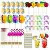 Cross-Border Party Decoration Set: Fireworks, Flags, Hawaiian Straw, Fruit Umbrellas, and 3D Honeycomb Signs