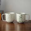 Comfortable Grip Leaf Print Water Cup Retro Breakfast Container Creative Coffee Mug  Cafe
