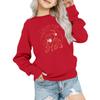 Kids' Fashion Loose-Fit Casual Long-Sleeve Christmas Print Oversized Crewneck Sweatshirt