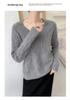 Women's V-neck Wool Twist Sweater - Thick, Loose, Long Sleeve Knit for Autumn/Winter