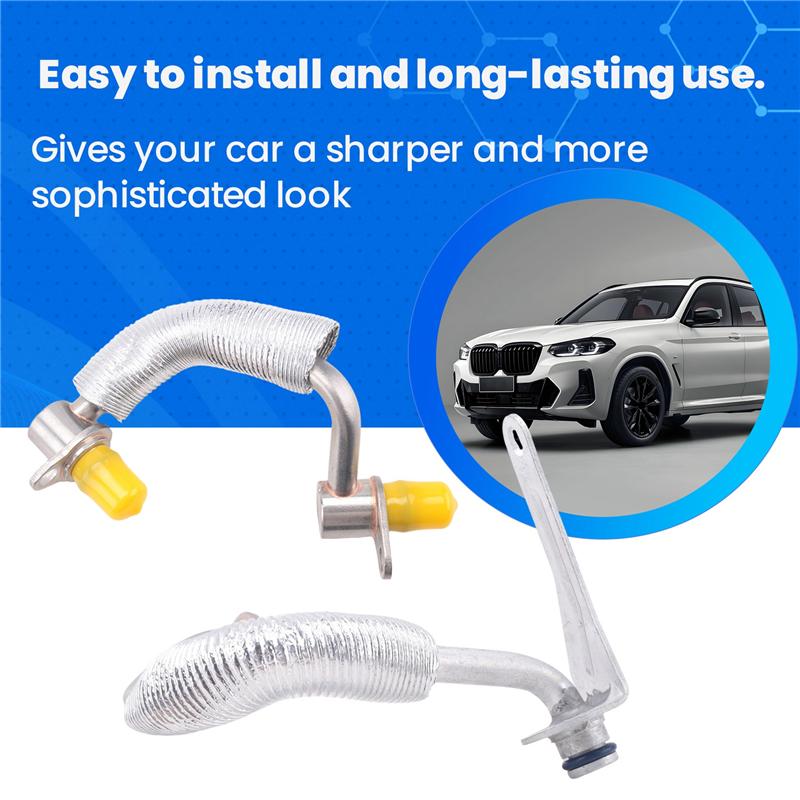 L10A For BMW X3 X4 X5 N20 N26 F25 Compatible 1 Pair 11538853292 11538853293 Car Turbocharger Coolant Lines Hose Pipe