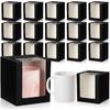 Yungyan 50 Pack Mug Boxes Transparent Gift Packaging Box for Blanks Sublimation Coffee Mugs 11oz 12oz 15oz Ceramic Blank Coffee Mugs Gift