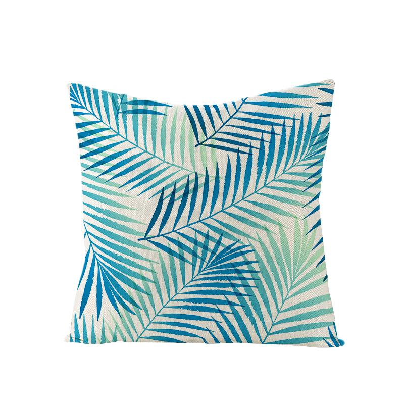 Plant Leaf Linen Pillowcase Car Office Pillowcase
