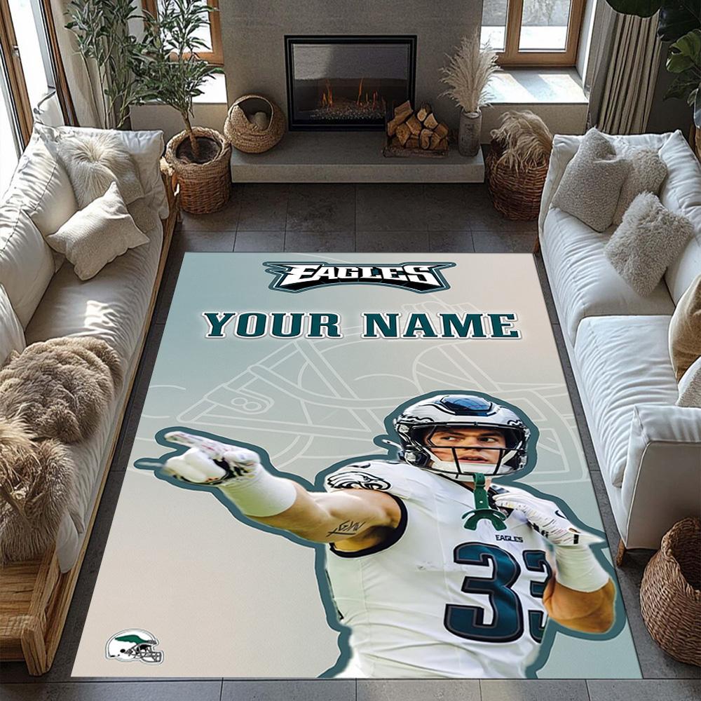 Philadelphia Eagles Customize Text Carpet Perfect For Outdoor Dormitory Dining Room Balcony Antislip Rug Anime Office Decor Best For Christmas