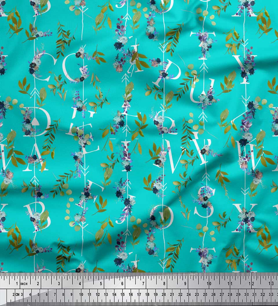 

Чорна поліетиленова крепова тканина Soimoi з квітковим текстом і текстом для шиття, метр 42 дюйма 42 Inch Wide - Poly Crepe зелений