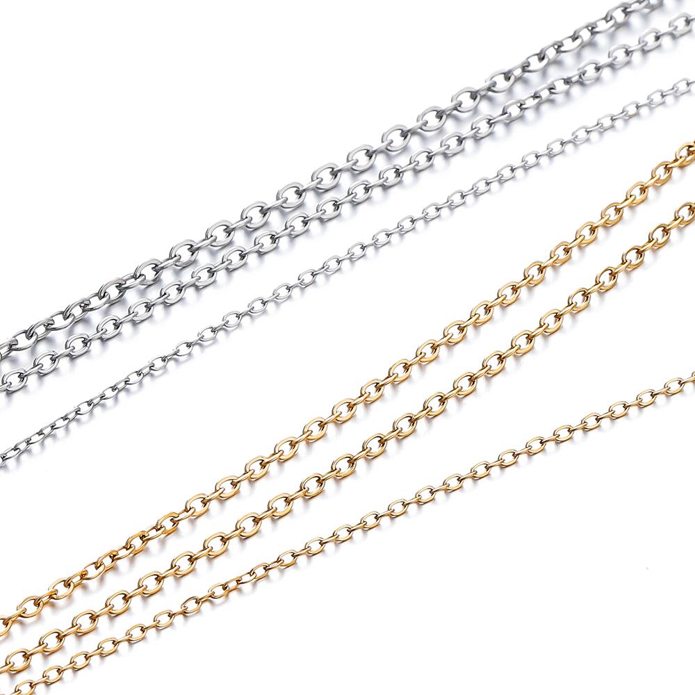 2Meters Stainless Steel Cross Chain 1.2/1.6/2.0mm Chains for DIY Necklace Bracelet Anklet Jewelry Making Accessories Supplies
