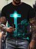 Camisetas Deportivas Casuales de Verano para Hombre Holgadas de Secado Rápido Cuello Redondo Estampado Gráfico 3D Manga Corta