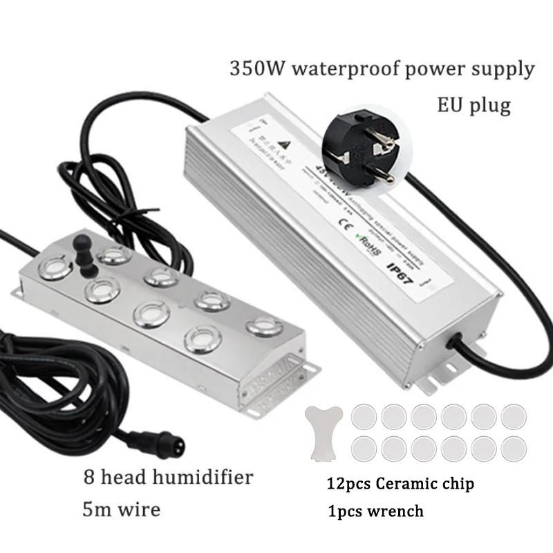 2/4/6/8/10/12 Cabeças Industrial Ultrassônico Criador de Névoa Nebulizador Aço Inoxidável Umidificador de Ar Pulverizador de Névoa para Jardim