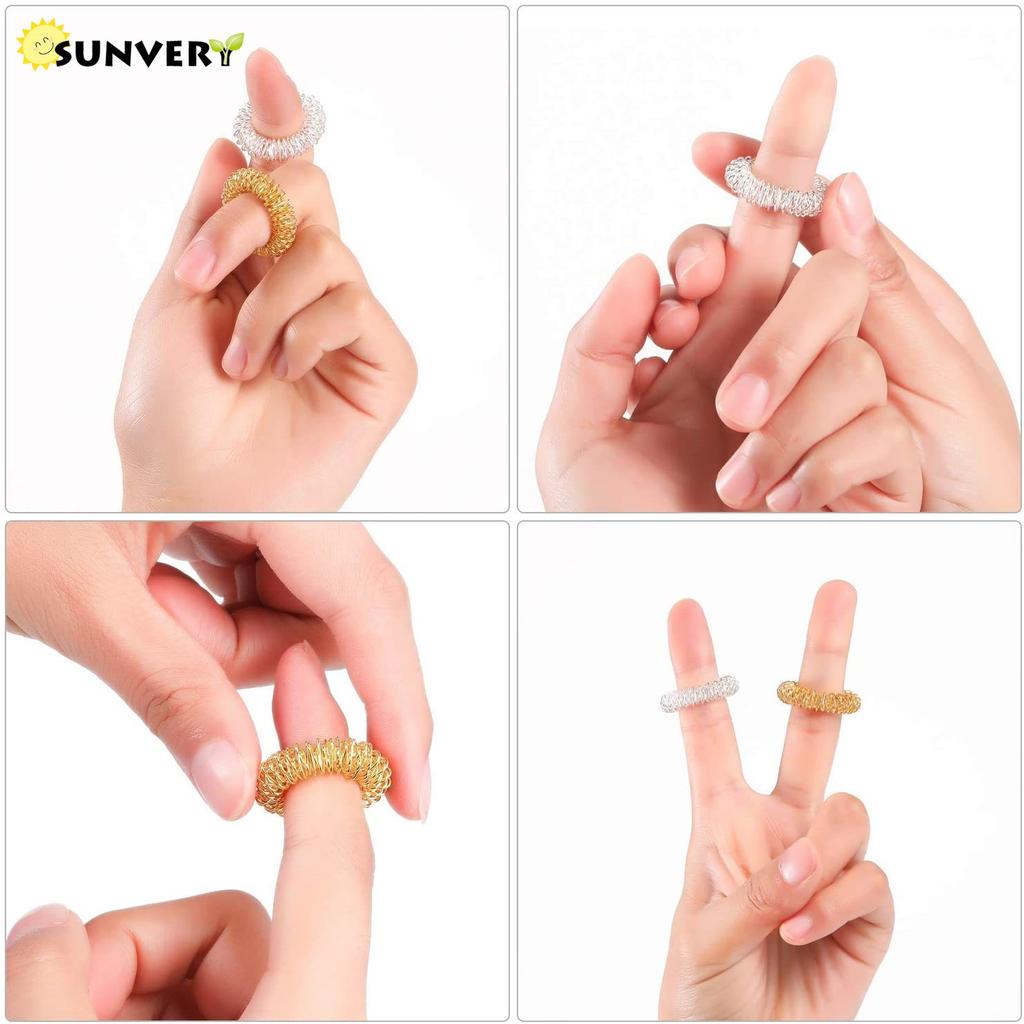 Non-Toxic 10 Pcs Spiky Sensory Rings Great Spikey Fidget Toys Finger Acupressure Massage Rings Therapy Finger Circulation Ring Adhd
