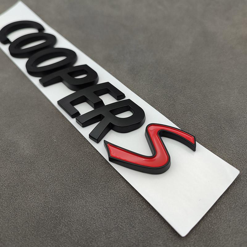 3d ABS Black Logo Cooper S Emblem Letters Car Trunk Badge For R55 R56 F56 R50 R52 F55 JCW R53 Cooper S Sticker Accessories