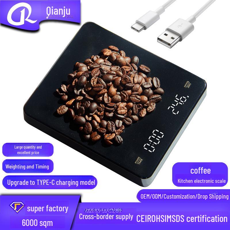 

Multi-Function Electronic Coffee and Baking Scale with Automatic Timer, Rechargeable