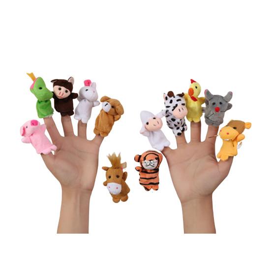 Cartoon Finger Puppet Set Plush Hand Puppets for Storytelling Early Education Soothing Doll Plush Toy Birthday Party Christmas Gifts