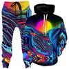 Colorful Abstract Mandala 3D Print Hoodies Pants Set Men's Sweatshirts Sweatpants Two Piece Suits Outdoor Tracksuit Man Clothing