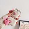 Various Cute Bear Heart-shaped  Bow tie Beige Case For Airpods 4 Earphone Case For AirPods Pro 2nd 3 1 2 Earphone Charging Box Keychain Lanyard