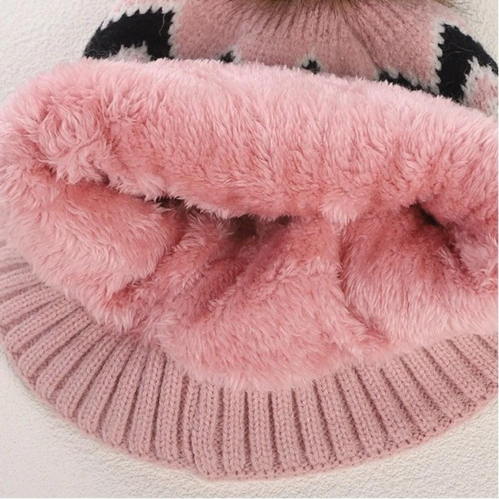 Thickened Knitted Hat with Pompom Winter Hat Warm Warm Cap  Men