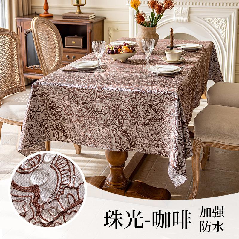 Spitzenmäßiger schicker französischer Jacquard Wasserabweisendes Fettbeständiges Altmodischer Stil Stoff Tischdecke Rutschfeste Hochwertige Dekorative Esstischdecke 90x90cm