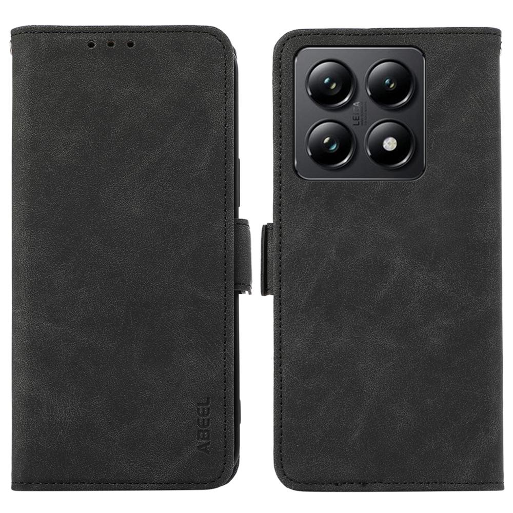ABEEL For Xiaomi 14T Case PU Leather Folio Stand View RFID Blocking Phone Cover