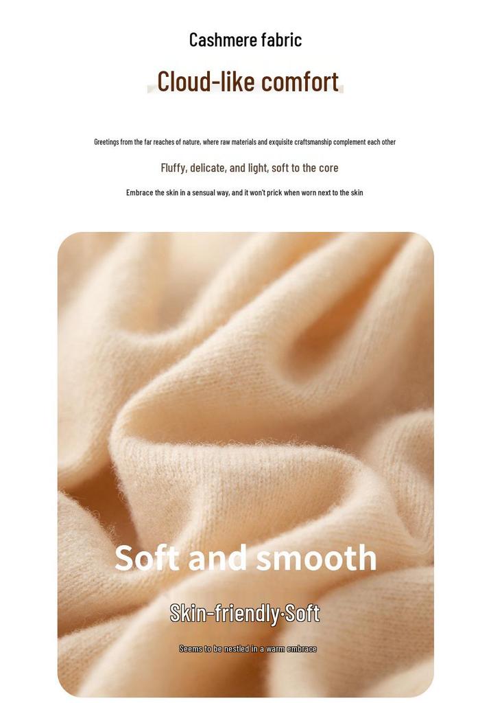 Women's High Neck Cashmere Sweater - Autumn/Winter, Comfortable, Loose, Versatile Knit Pullover.