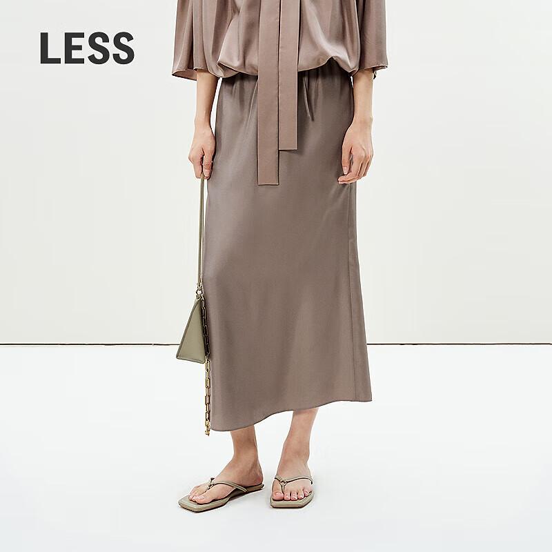 Less 2025 Summer Mulberry Silk Slim Skirt
