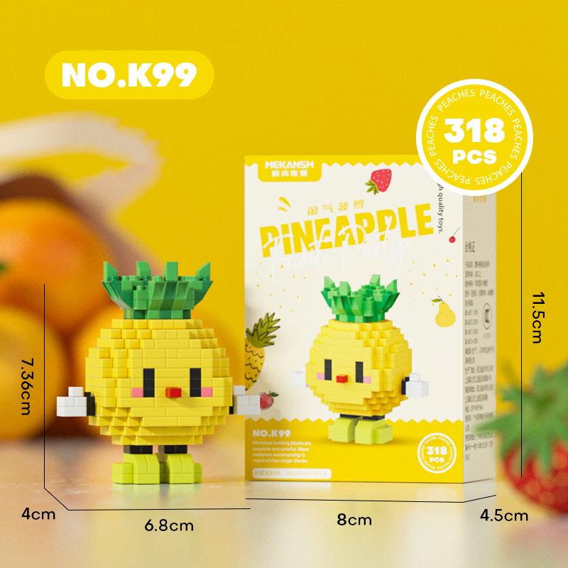 

Творческие строительные блоки для детей, головоломка, сборка, арбуз, дуриан, авокадо, настольная мультяшная кукла, украшения, сделай сам, игрушка, подарок NO box