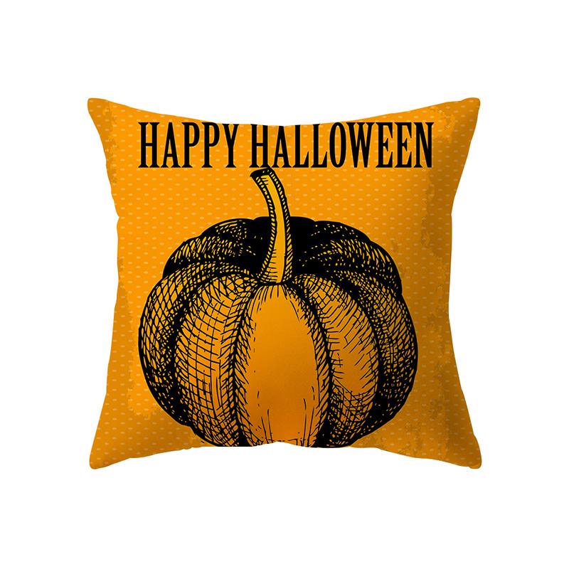 Devil Pumpkin Throw Pillow Cover Halloween Theme Throw Pillow Cover Sofa Chair Bed Cushion Cover Home Decor