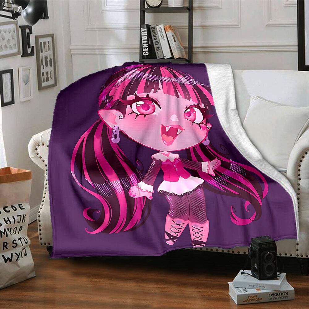 1Pc Monster High Creatures Blanket For Couch Bed Plush Cozy Fuzzy Blanket Super Soft Warm Blankets For Fall And Winter 091829