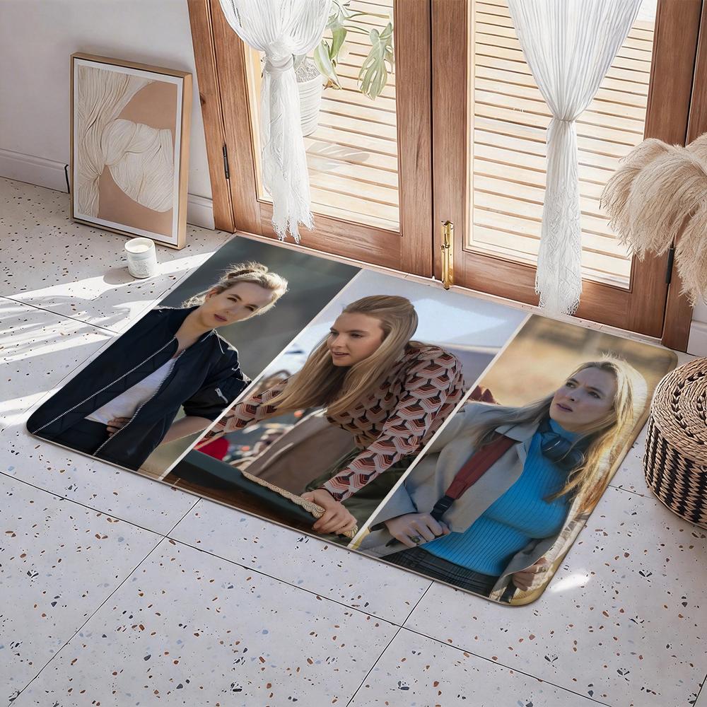 Actress J Jodie Comer Floor Mat Eco  Flannel Doormat Non Slip Odorless Indoor Floor Rug Soft Short Plush Home Mat
