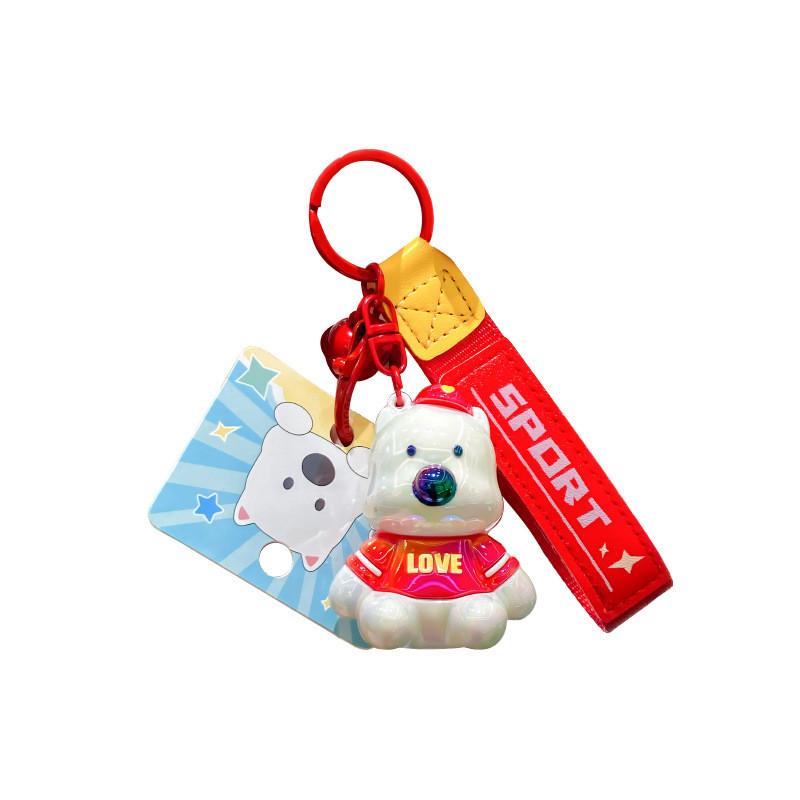 Cartoon Keychain Adorable For Car Keys Plush Dog Design In Vibrant Red Blue Green Orange