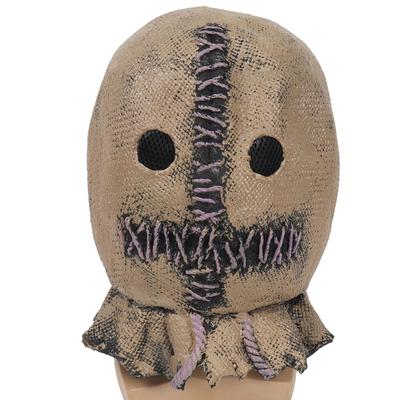 Halloween Latex Scarecrow Mask Headgear, Don't Mess with the Kids Mask, Halloween Horror Masquerade Bag Mask