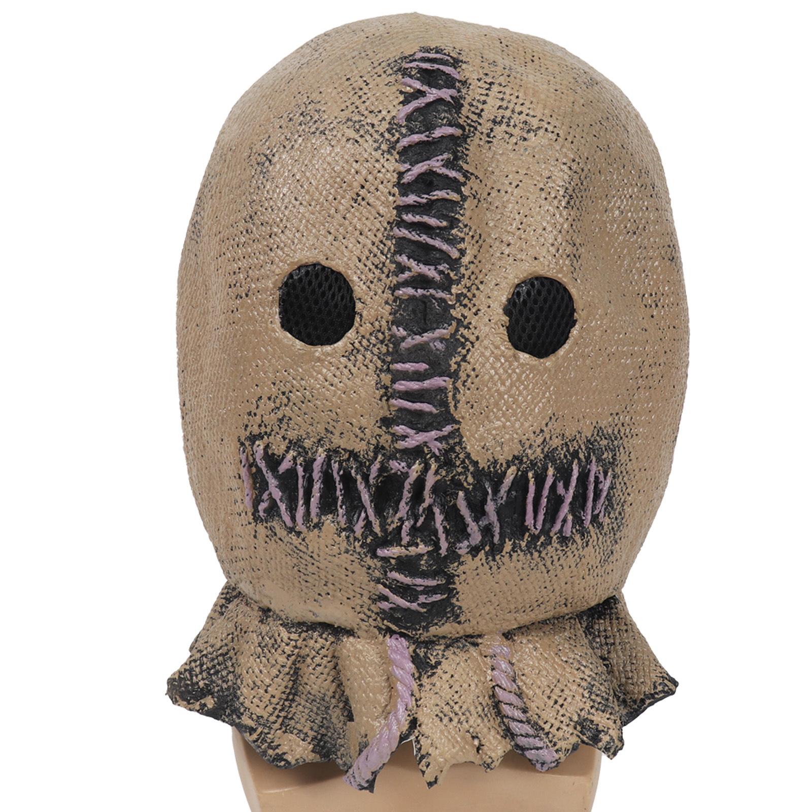

Halloween latex scarecrow mask headgear, don t mess with the kids mask, Halloween horror masquerade bag mask Scarecrow