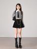 2025 Slimming Woolen Pleated Half Skirt with Waist Chain