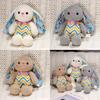 Adorable Easter Striped Bunny Plush Toy Soft Doll For Kids Ideal Gift For Girls