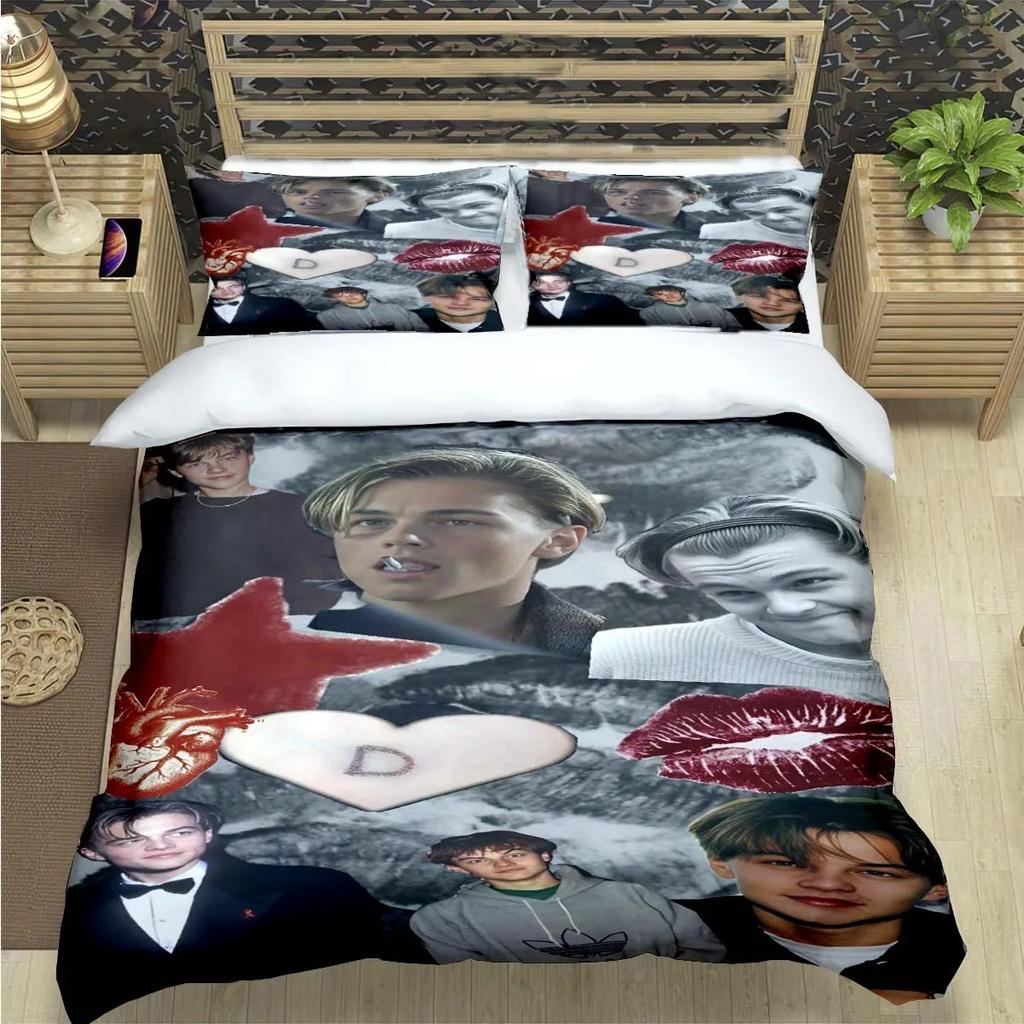 Comforter Famous Actor L-Leonardo Dicaprio Print Bedding Sets Bed Supplies Set Bed Comforter Set Bedding Set Luxury Gift