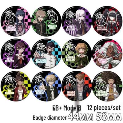 סט תגי יום הולדת ומחזיק מפתחות של Danganronpa V1: מוצרים רשמיים של קיוקו קיריגירי ומוצרים מעריצים של מאקוטו נאגי בסגנון תואם
