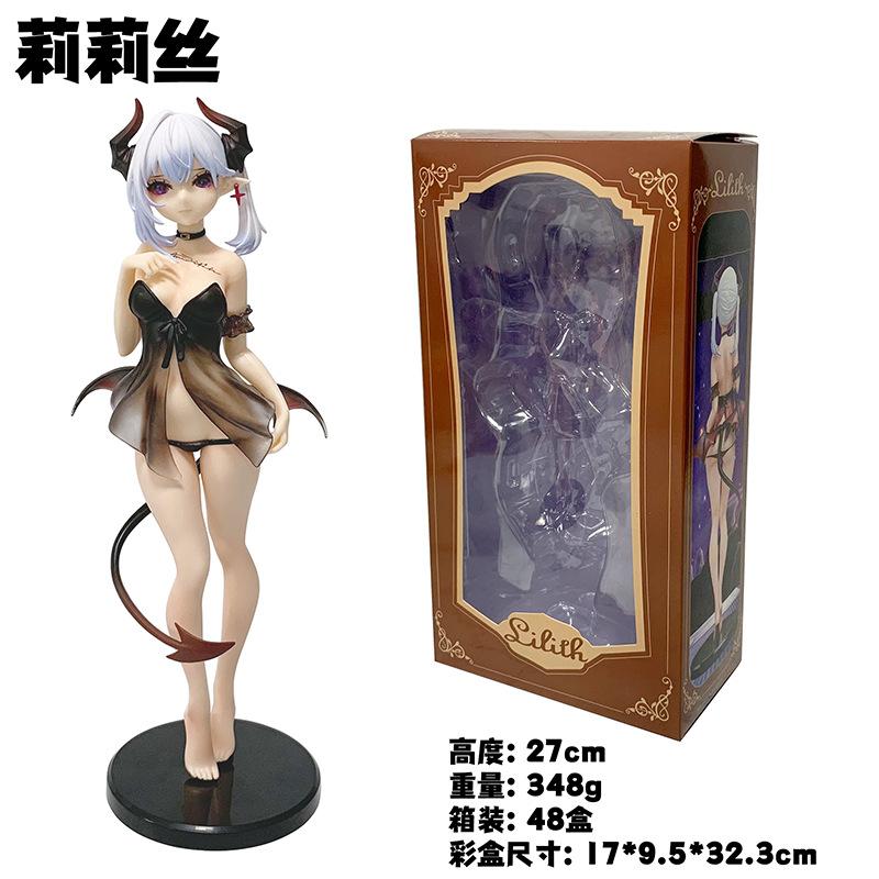 27cm Lilith Of The Devil Anime Sexy Girls PVC Animation Action Dolls Collection Desktop Model Ornaments