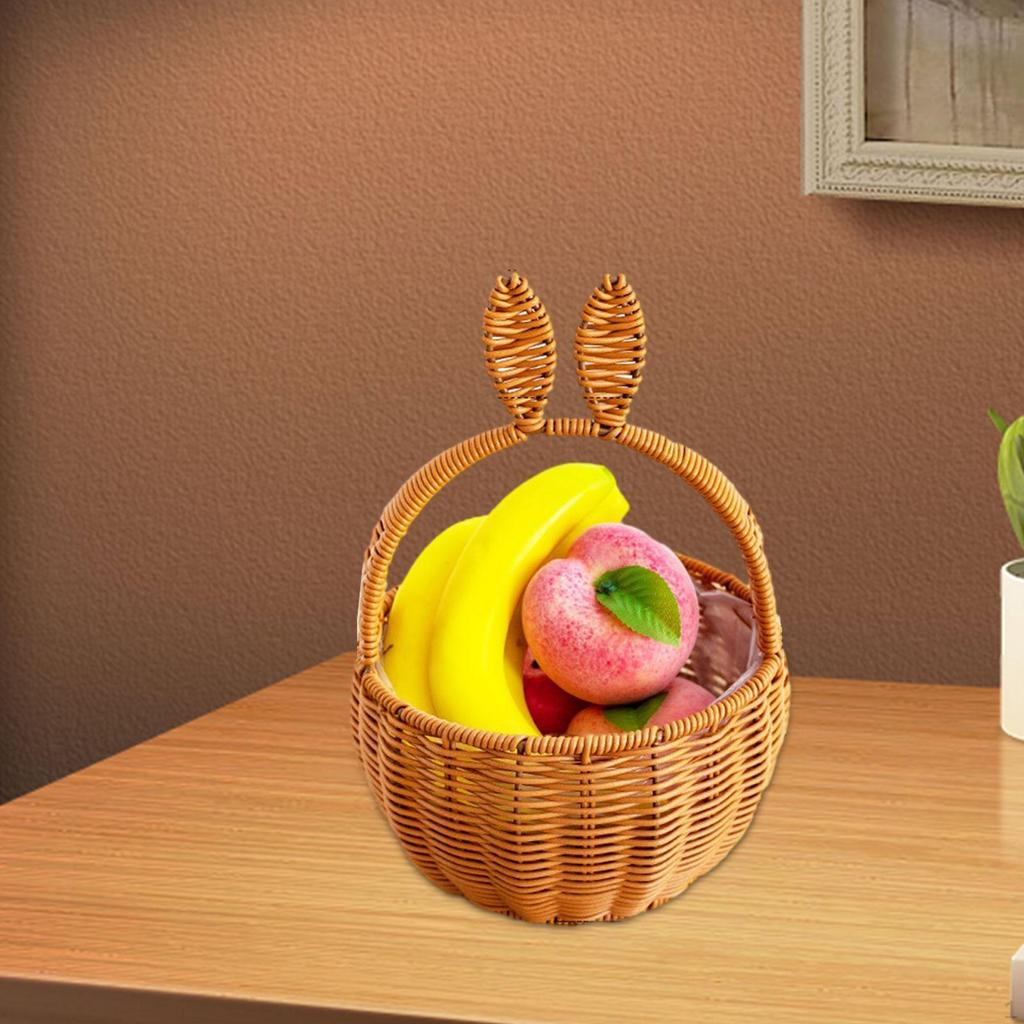 Hand Woven Basket DIY Flower Arrangement Festival Decoration Organizing Portable with Handles Party