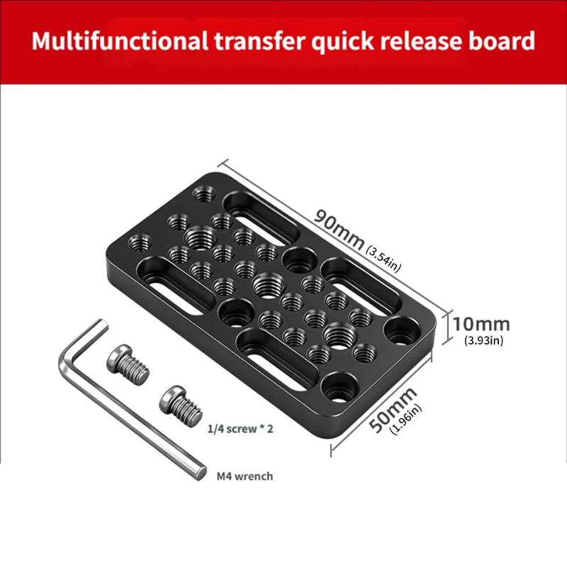 Universal Camera Quick Release Plate With Double 1/4in And 3/8in Screw Holes For DSLR Camera LED Light Stand Equipment