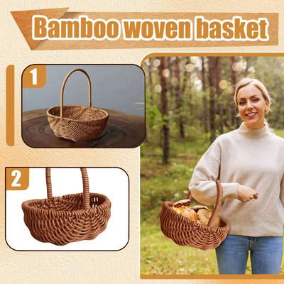 El Yapımı Taklit Rattan Çiçek Sepeti, Hediye Sepeti, Taze Çiçek Aranjman Sepeti