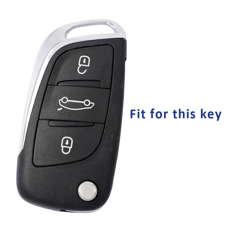 New Soft TPU 3 Button Car Fold Key Case Full Cover for Peugeot Citroen C1 C2 C3 C4 C5 DS3 DS4 DS5 DS6 Auto Key Shell Accessories