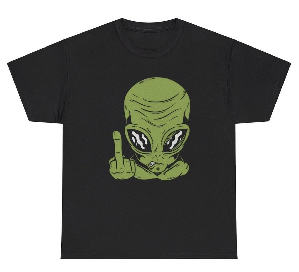 

Alien Middle Finger T Shirt Funny Inappropriate Extraterrestri wbr/ al Lover Humor Tee Unisex T-Shirt XXXXL