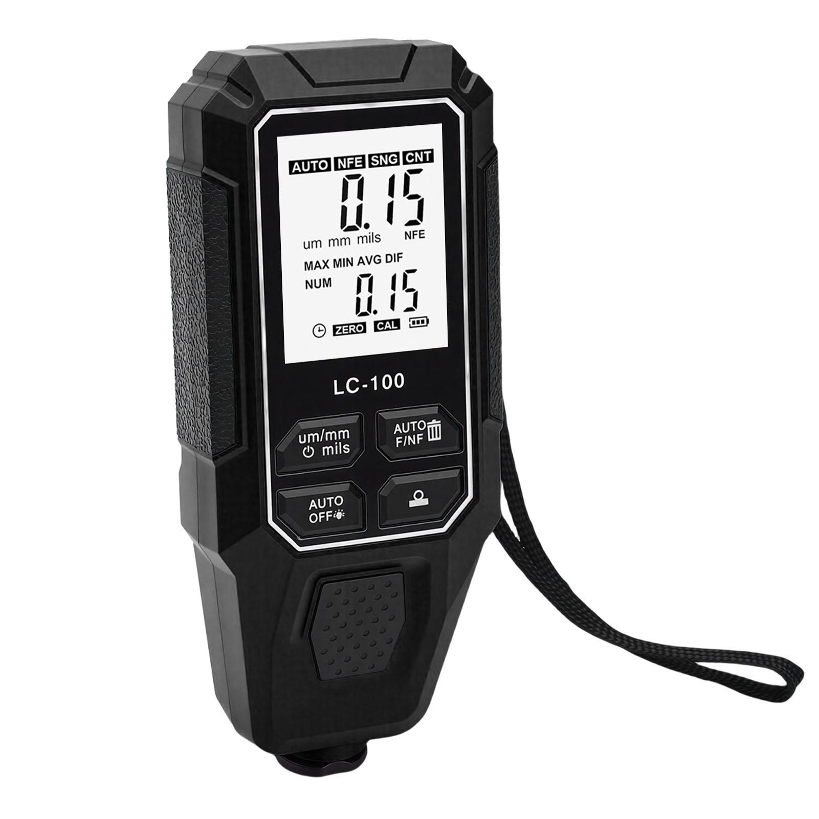 Coating Tester 0 to 2000 Range 1 Resolution High Accuracy Coating Thickness Gauge for Home Renovation Wall Inspection Vehicle Inspection