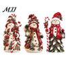 Winter Home Decorations Christmas Snowman Figurine, Resin Tabletop Decoration with Hat Scarf Pine Collectible Crafts Branches, Holiday Decor