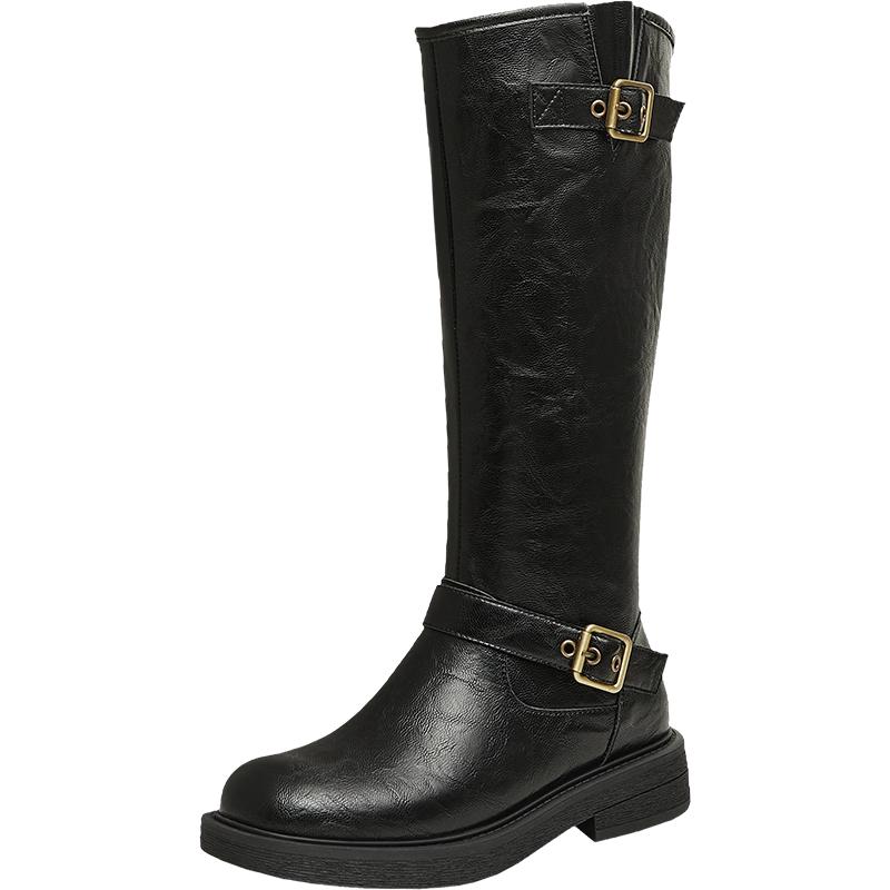 BISTUO Women s Winter Outdoor Street Chunky Heel Knight Boots 36