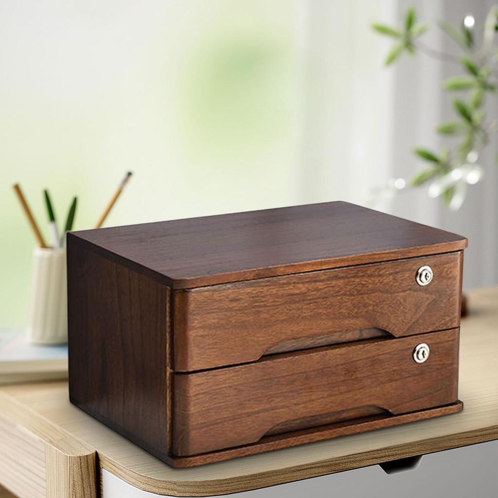 Chic Lockable Wooden Storage Box for Office