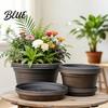 Resin Planters for Bulbs Bulb Plant Pot with Saucer 10 Inch 13 Wide Flowerpot Flower Pots Drainage Holes Indoor Outdoor Planter Tulips Lilies