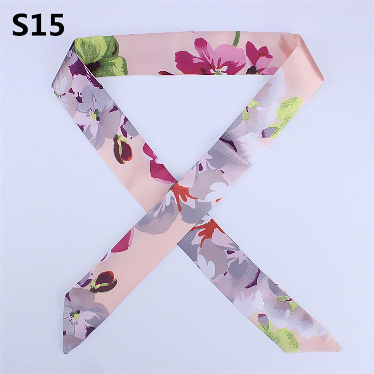 47 Colors Brand Bandana Small Silk Bag Scarf Women Head Hijab Scarf Long Skinny Scarves For Ladies Fashion Headband