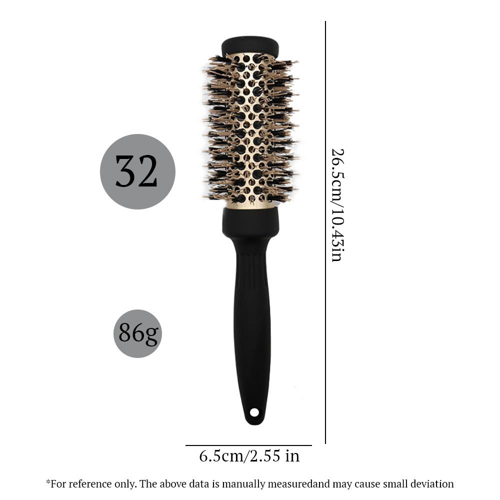 5 Sizes Professional High Temperature Resistant Aluminum Tube Ceramic Comb Round Comb For Blow Dry Salon Styling Tools