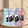 1PC Fight The Haze Slogan Print 750ml Color Plastic Sports Water Bottle Leakproof Flip Straw Lid Suitable for Sports Office Home Use